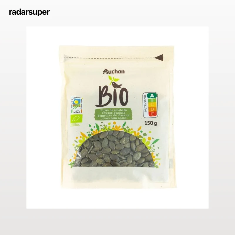 ALCAMPO ECOLÓGICO Pipas de calabaza peladas crudas 150 g.