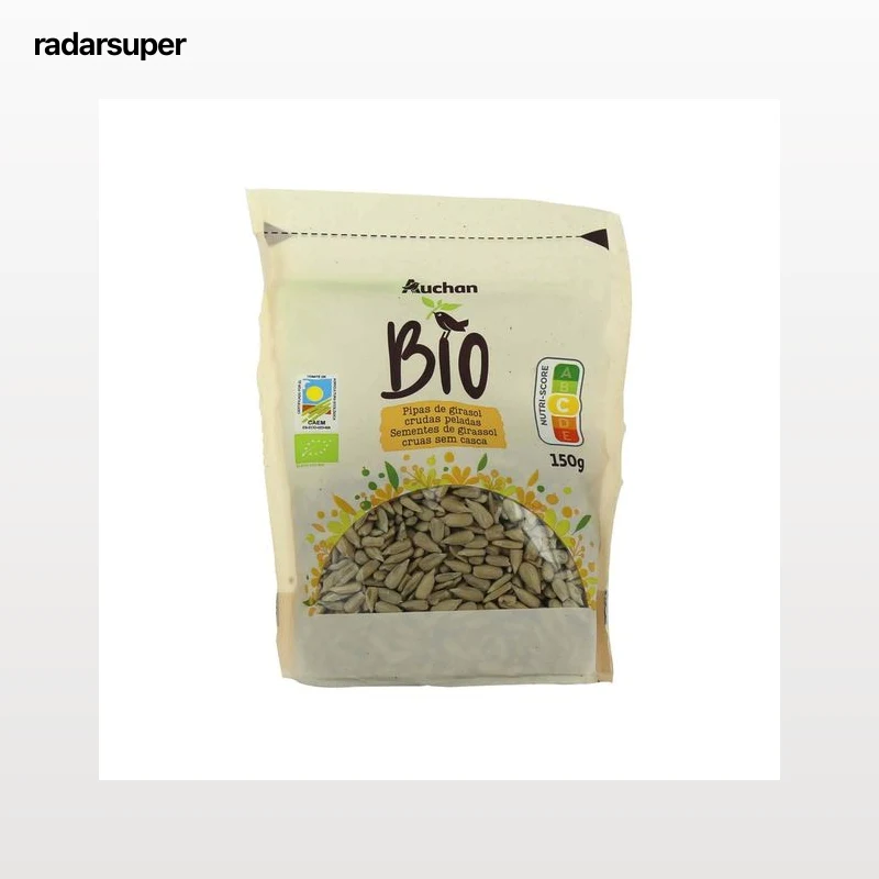 ALCAMPO ECOLÓGICO Pipas de girasol ecológicas, crudas y peladas 150 g.