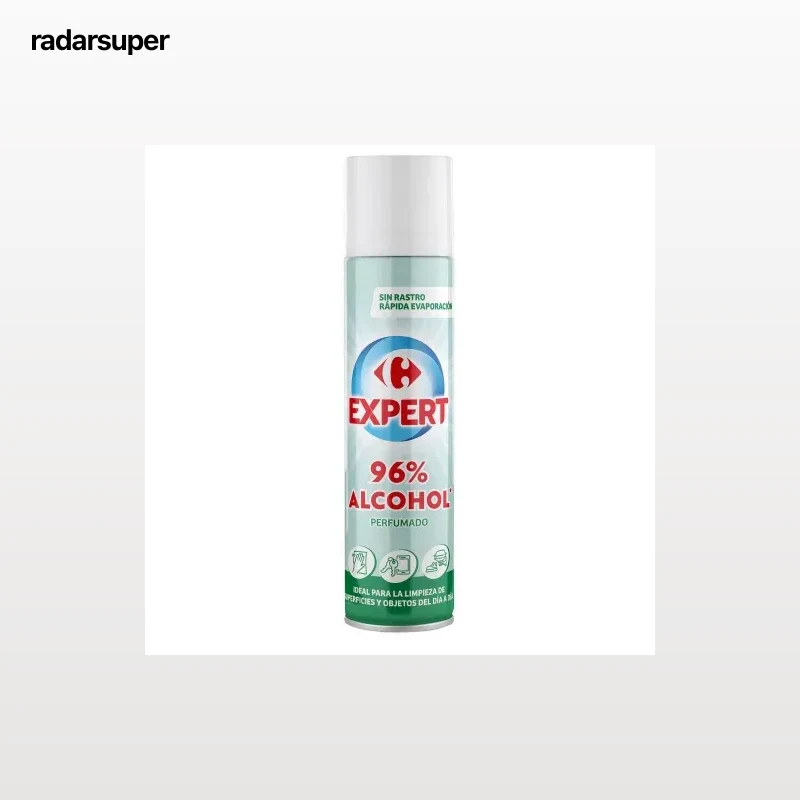 Alcohol 96% perfumado en spray limpiador superficies Carrefour Expert 400 ml.