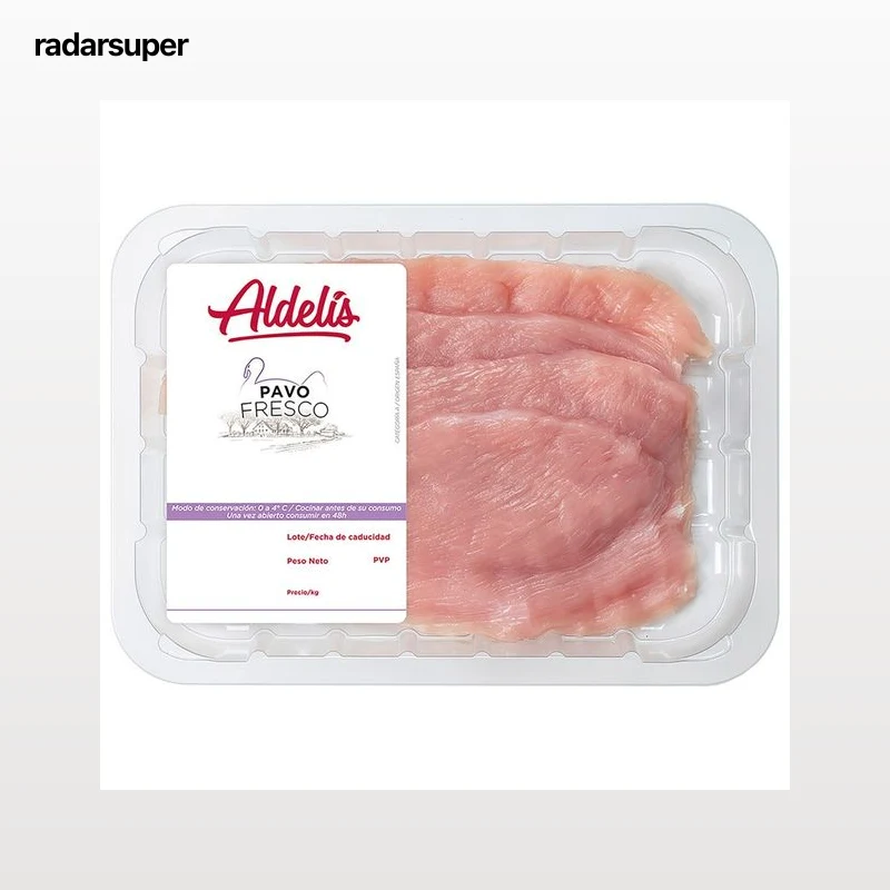 ALDELÍS Bandeja con pechuga de pavo fileteada.