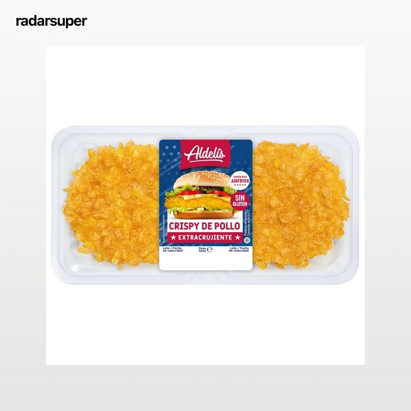 ALDELÍS Hamburguesas de pollo con rebozado extracrujiente 4 x 60 g.