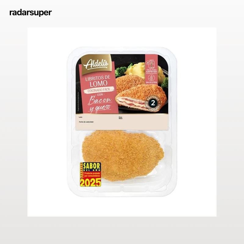 ALDELÍS Libritos de lomo empanados y rellenos de bacon y queso 2 uds.
