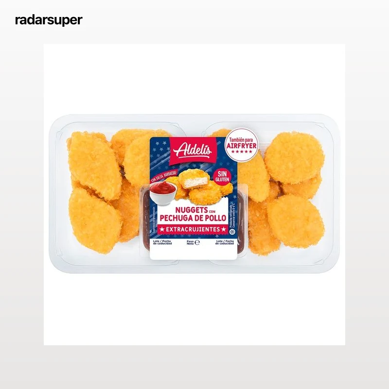 ALDELÍS Nuggets con pechuga de pollo y empanando ultraligero 300 g.