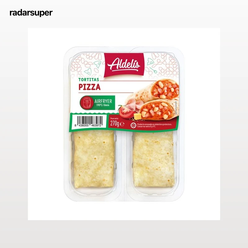 ALDELÍS Pizza enrollada, rellena de fiambre de jamón de pavo, mozzarella y queso 2 x 135 g.