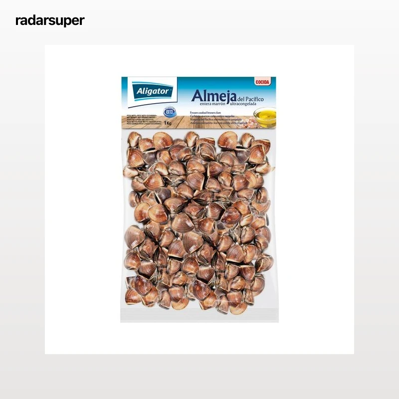 ALIGATOR Almeja 60 / 80 del Pacífico entera marrón, ultracongelada ALIGATOR 1 kg.