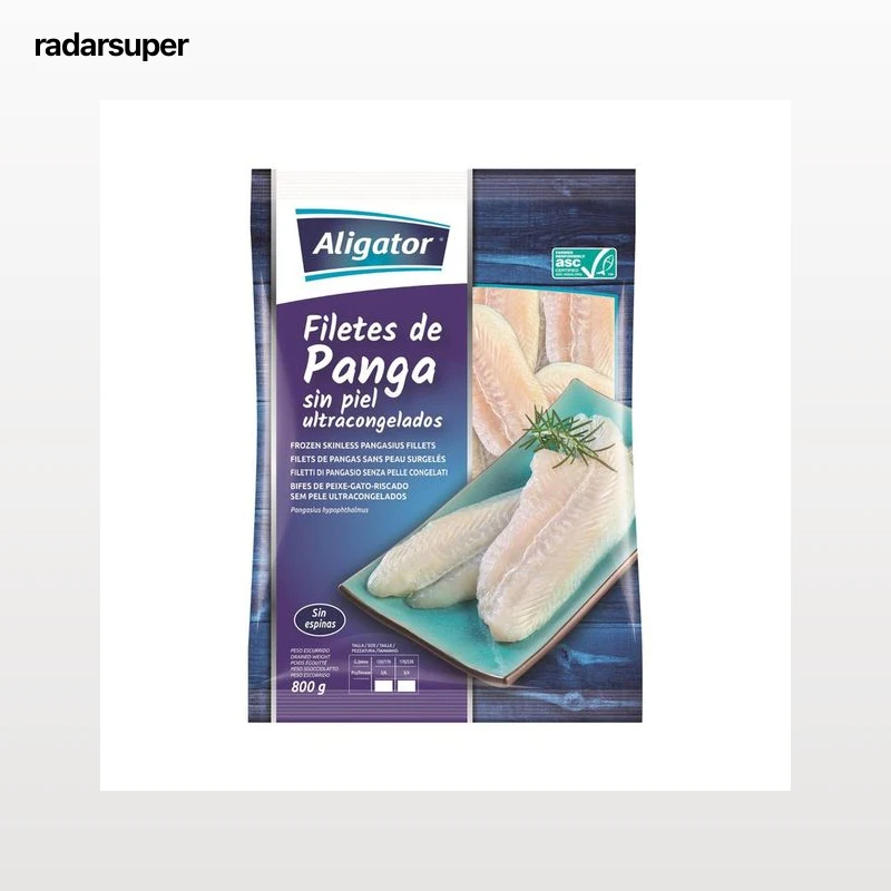 ALIGATOR Filetes de panga, ultracongelados, sin piel y sin espinas ALIGATOR 800 g.