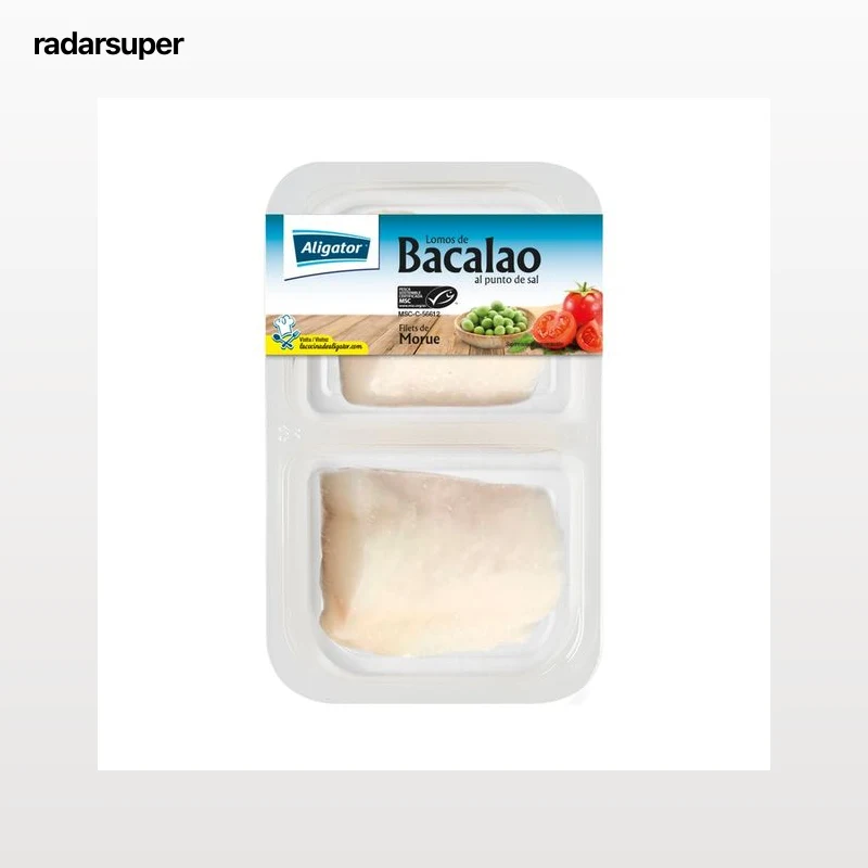 ALIGATOR Lomos de bacalao MSC (pesca sostenible certificada) con piel y al punto de sal 250 g.