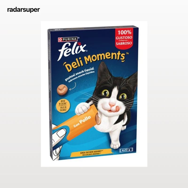 Alimentación gato Purina Felix Deli Moments con Pollo 4x10g