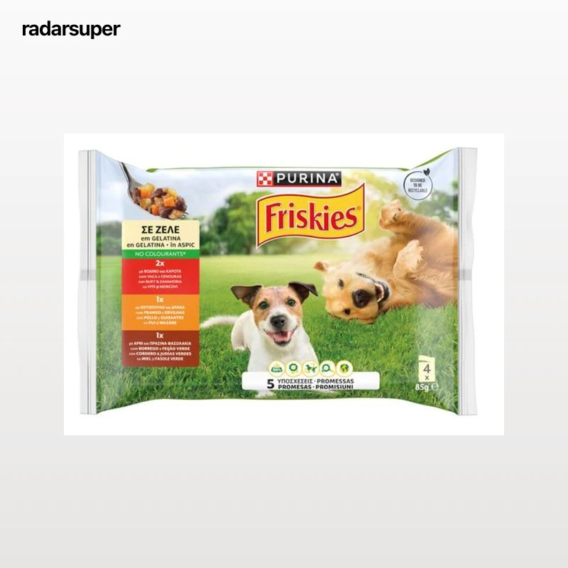 Alimentación de perro adulto con Pollo, Cordero y Buey en gelatina 4x85g