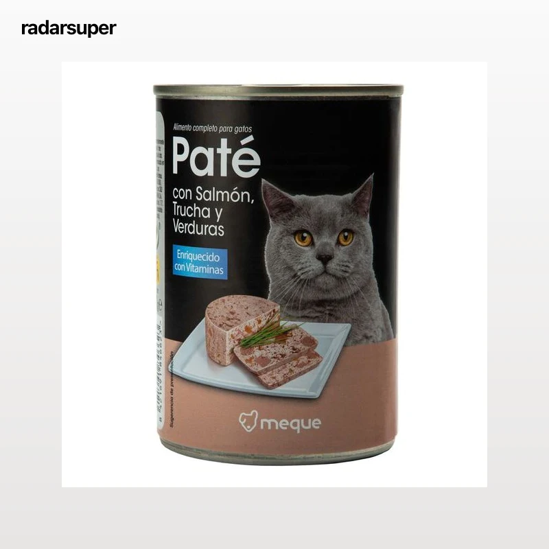 Alimento completo para gatos con salmón, trucha y verduras Meque 400g