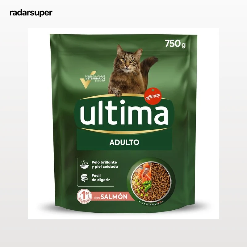 Alimento para gatos adultos con salmón Ultima 750 g