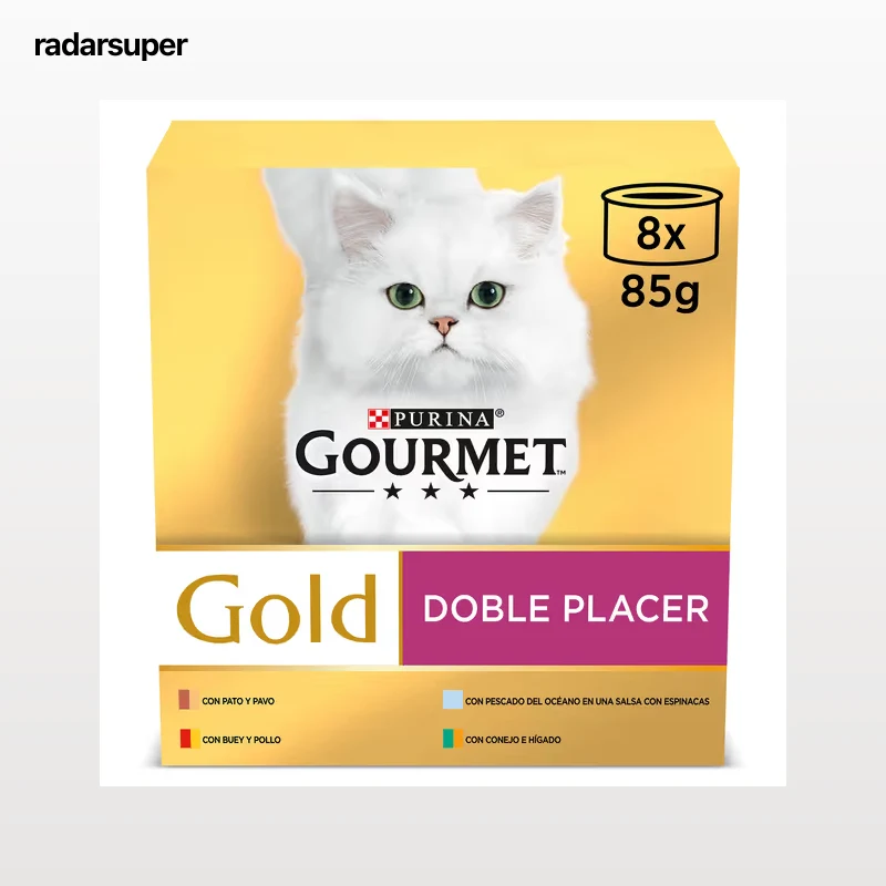 Alimento para gatos doble placer Gourmet 8 x 85 g