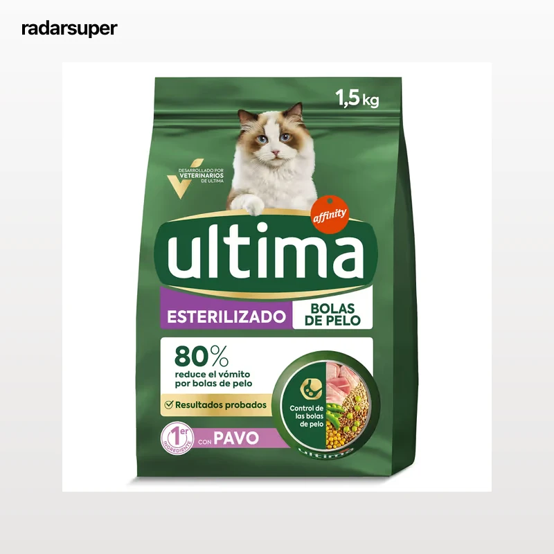 Alimento para gatos esterilizados anti bolas con pavo Ultima 1.5 Kg