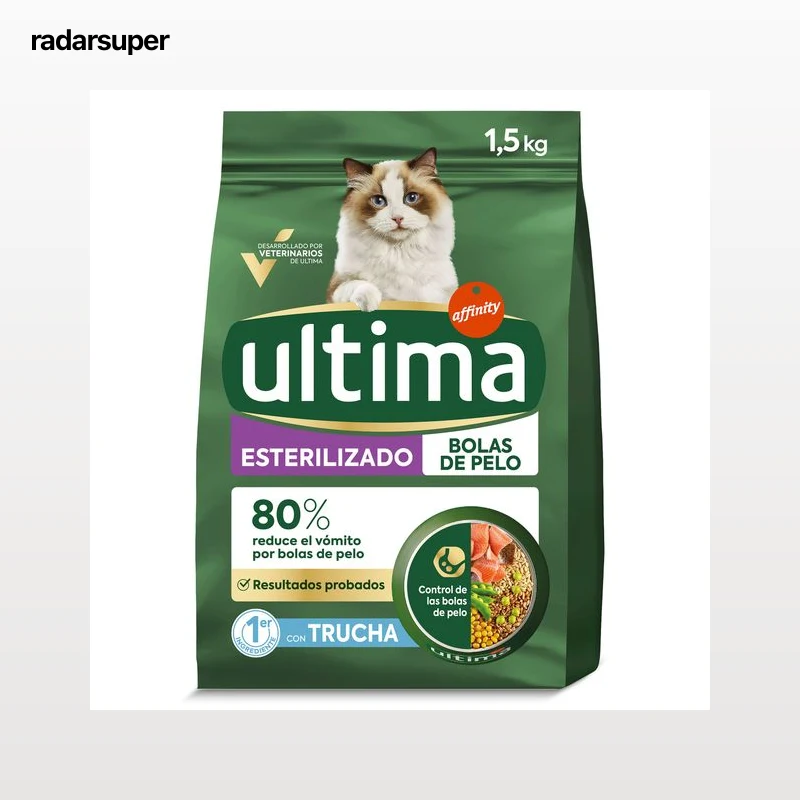 Alimento para gatos esterilizados anti bolas con trucha Ultima 1.5 Kg