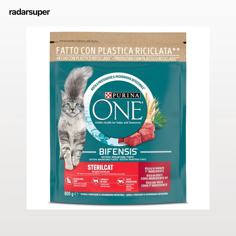 Alimento para gatos esterilizados con buey Purina one 800 g