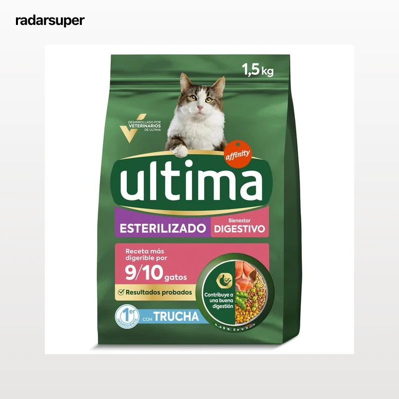 Alimento para gatos esterilizados digestivo con trucha Ultima 1.5 kg