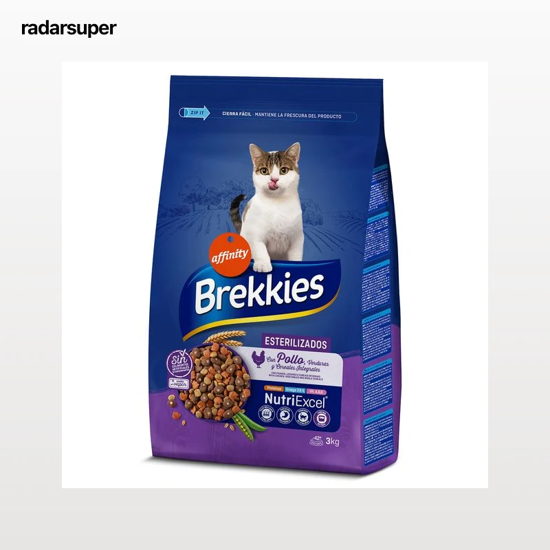 Alimento para gatos esterilizados con pollo Brekkies 3 Kg