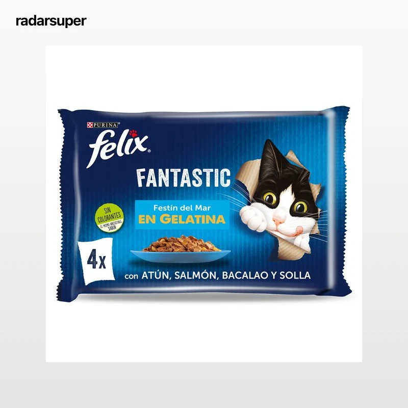 Alimento para gatos fantastic sabor festín del mar Felix 4 x 85 g