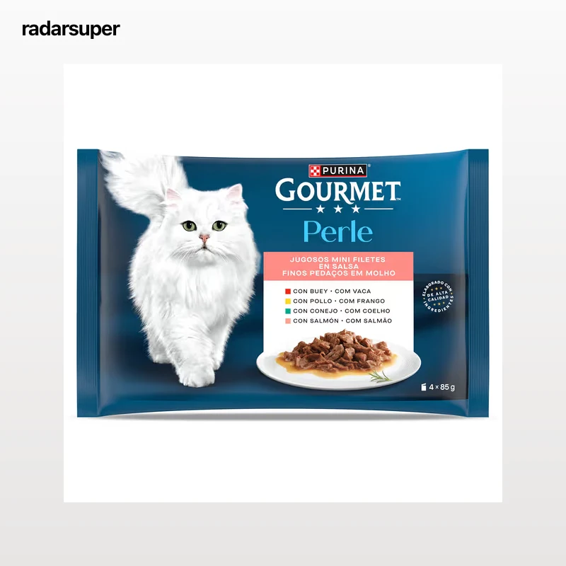Alimento para gatos en mini filetes en salsa Gourmet 4 x 85 g