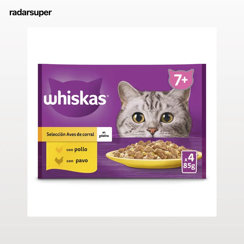 Alimento para gatos en salsa con pollo y pavo Whiskas 4 x 85 g