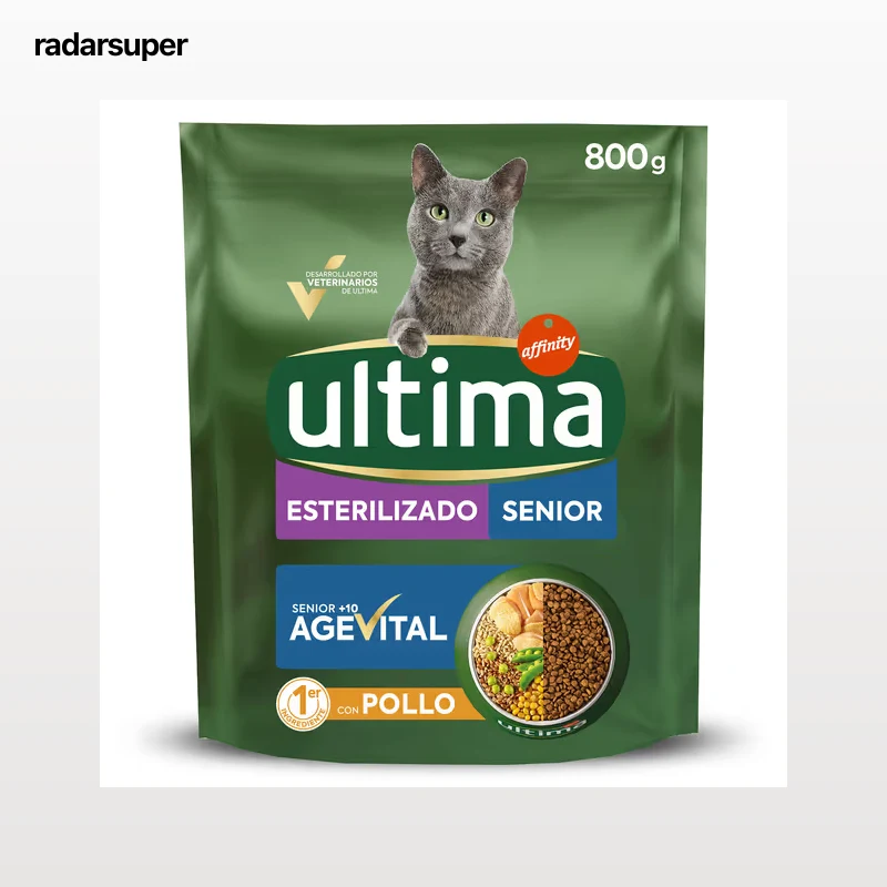 Alimento para gatos senior esterilizados Ultima 800 g