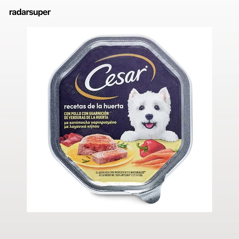 Alimento húmedo para perros recetas de la huerta con pollo Cesar 150 g