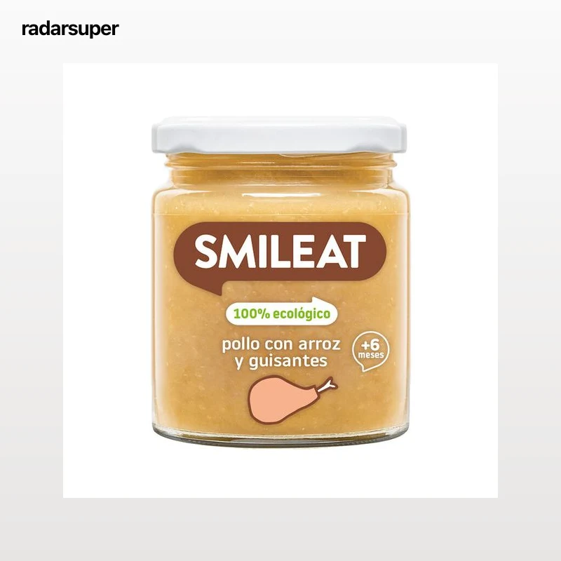 Alimento infantil ecológico con pollo arroz y guisantes Smileat 230 g