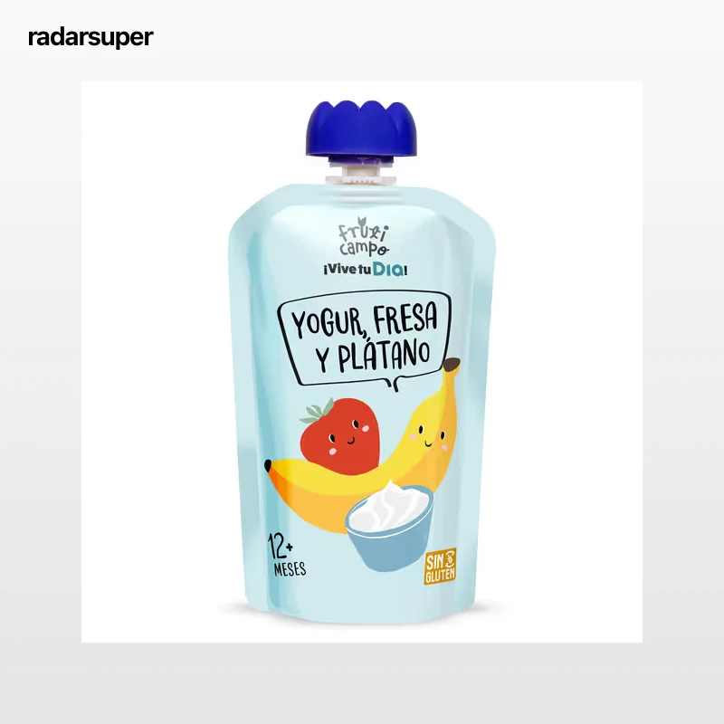 Alimento infantil lácteo con puré de fresa y plátano Dia Fruticampo 100 g