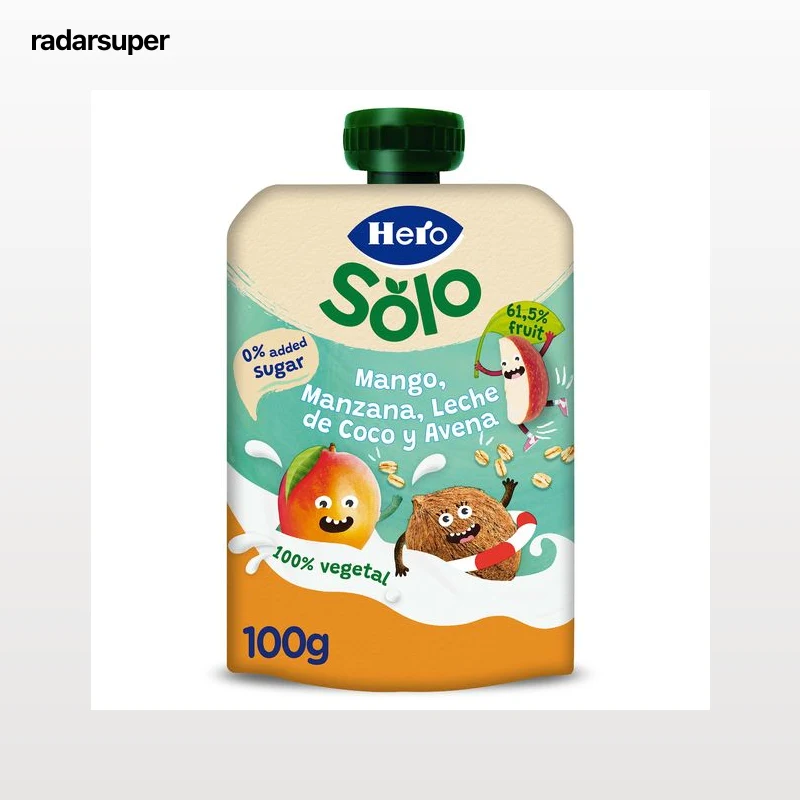 Alimento infantil mango, coco y avena Hero 100 g