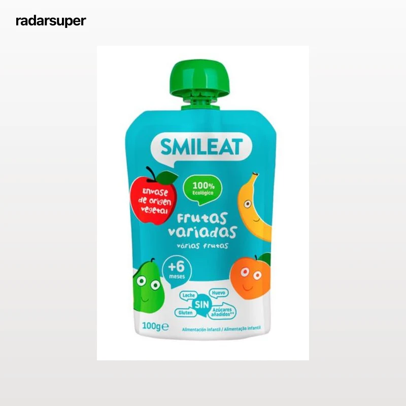 Alimento infantil preparado de frutas ecológico sin gluten Smileat 100g frutas variadas