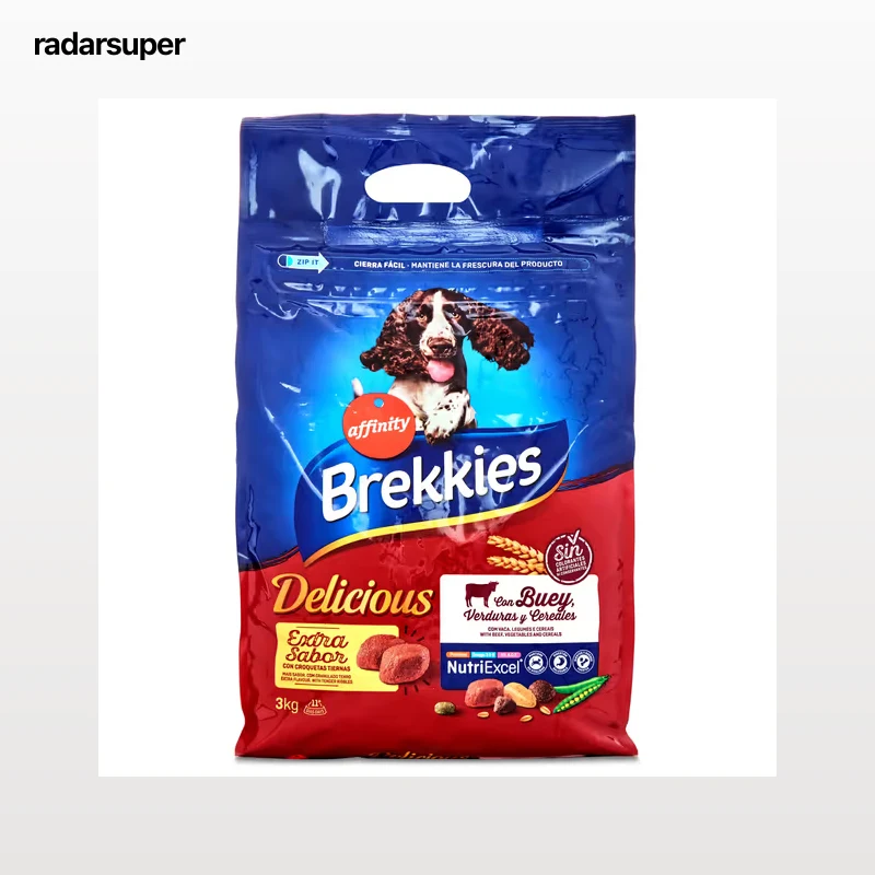 Alimento para perros adultos con buey Brekkies Delicious 3 Kg