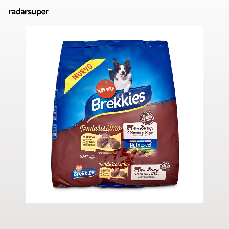 Alimento para perros adultos con buey y verduras Brekkies 2.5 Kg