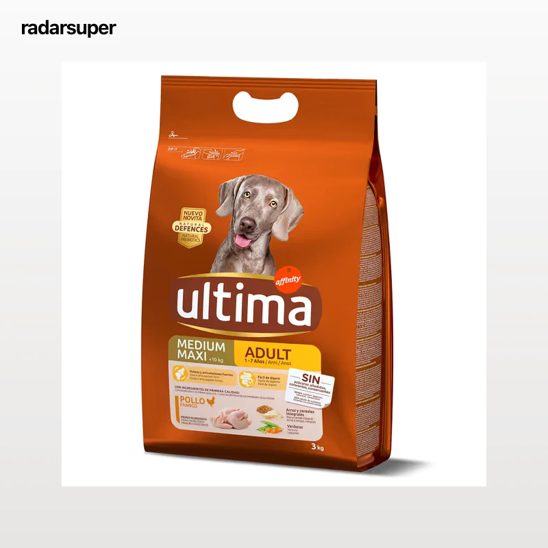 Alimento para perros adultos con pollo y arroz Ultima 3 Kg