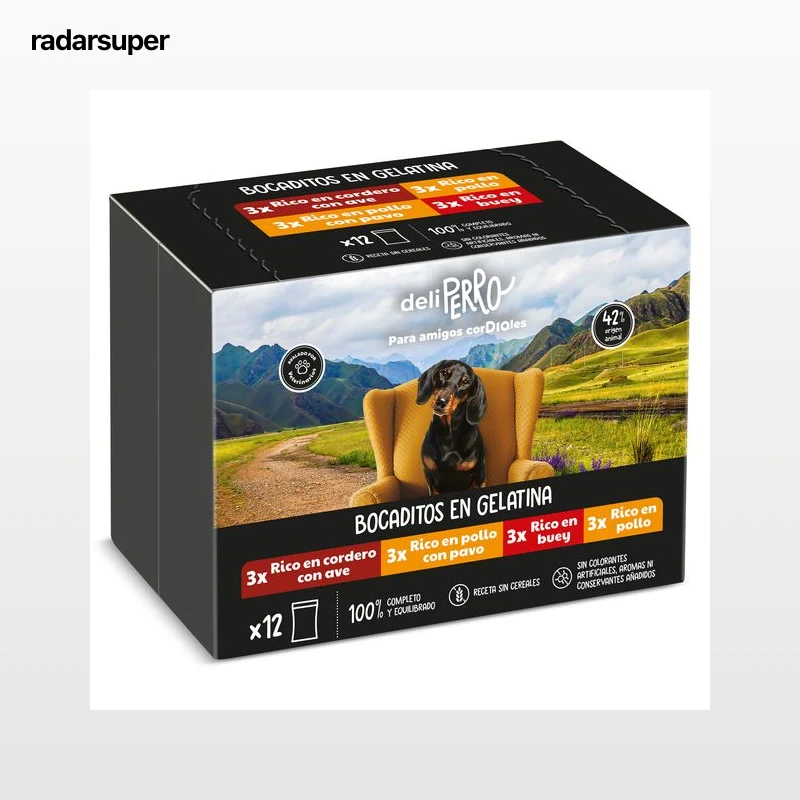 Alimento para perros bocaditos en gelatina Dia Deliperro 12 x 100 g