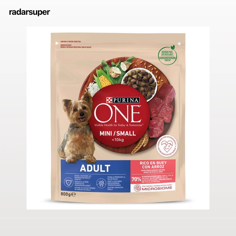 Alimento para perros mini con buey Purina one 800 g