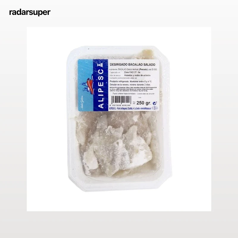 ALIPESCA Bacalao salado desmigado 250 g.
