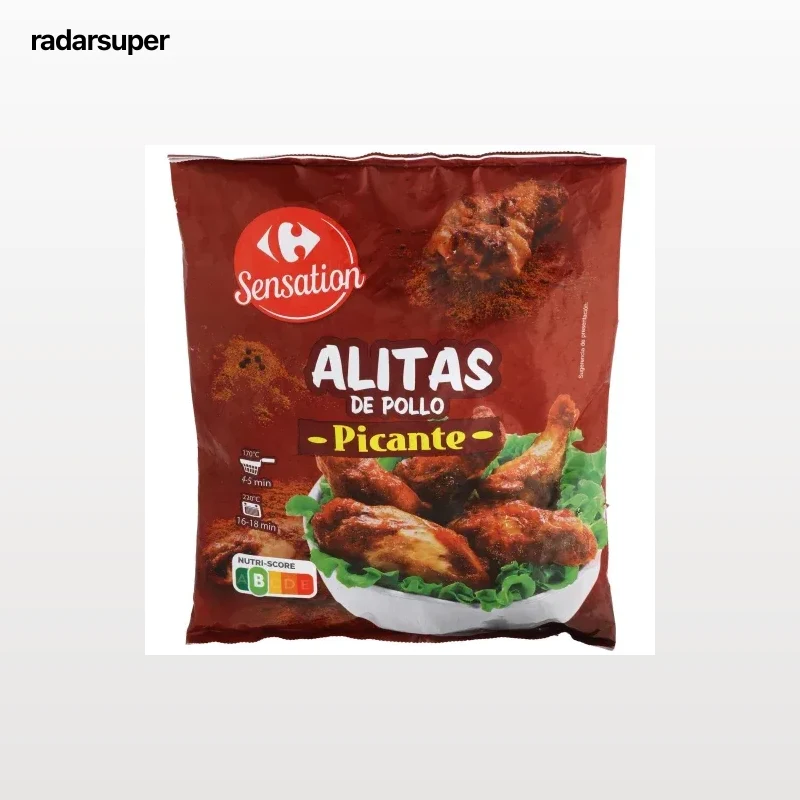 Alitas de pollo picantes Carrefour Sensation 750 g.