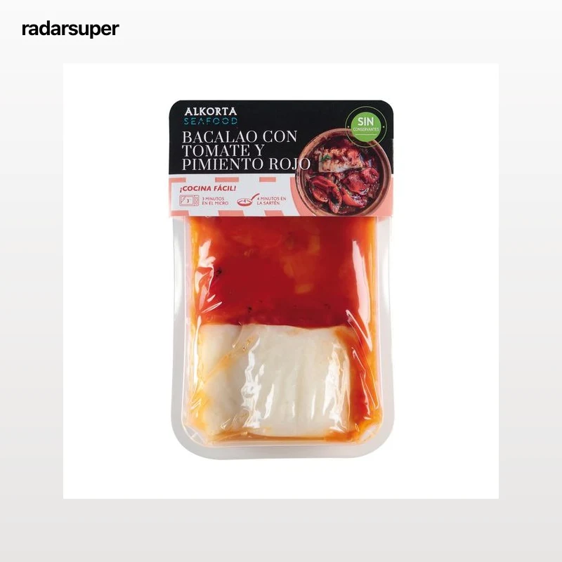 ALKORTA Lomo de bacalao con tomate y pimiento rojo 300 g.