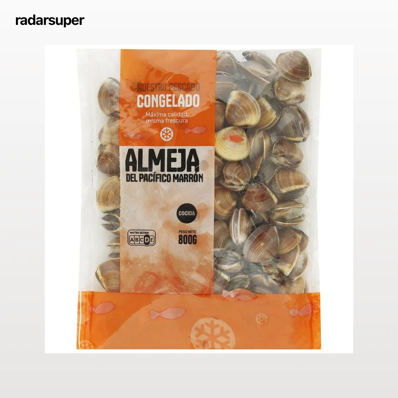 Almeja marrón pacífico cocida con un peso de 800g