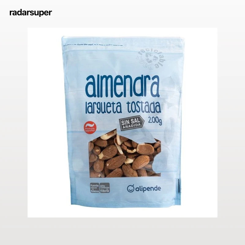 Almendra largueta sin sal tostada Alipende 200G