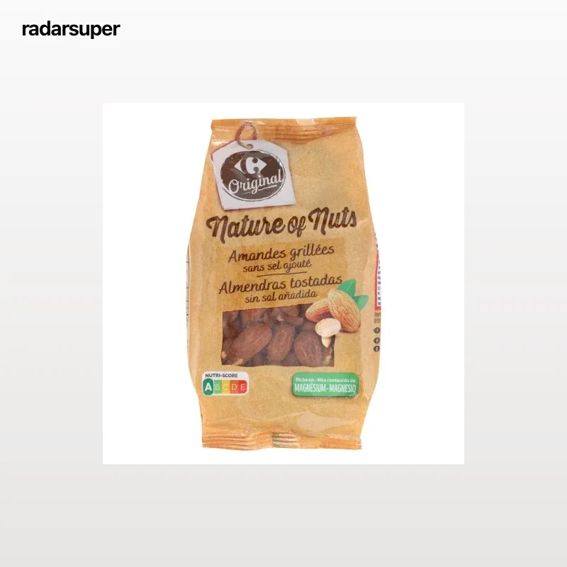 Almendras tostadas sin sal añadida Carrefour 200 g.