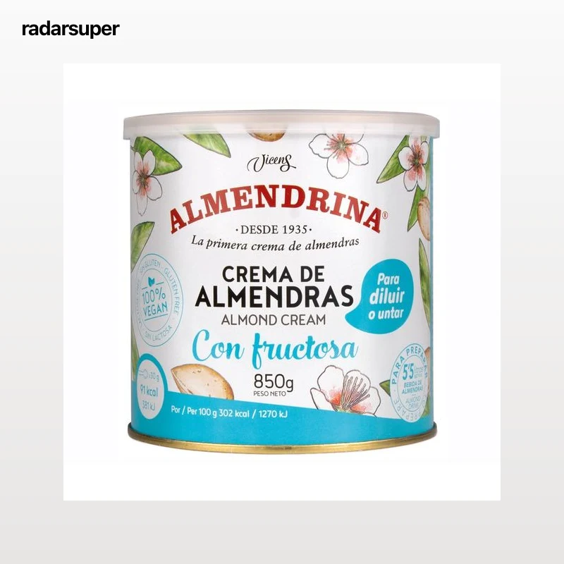 ALMENDRINA Crema de almendras con fructosa 850 g.