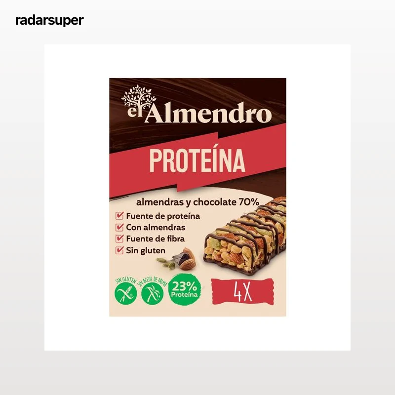 EL ALMENDRO Barrita rica en proteínas sabor chocolate EL ALMENDRO 4 x 35 g.