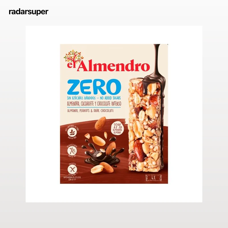 EL ALMENDRO Barritas zero de chocolate negro 120 g.