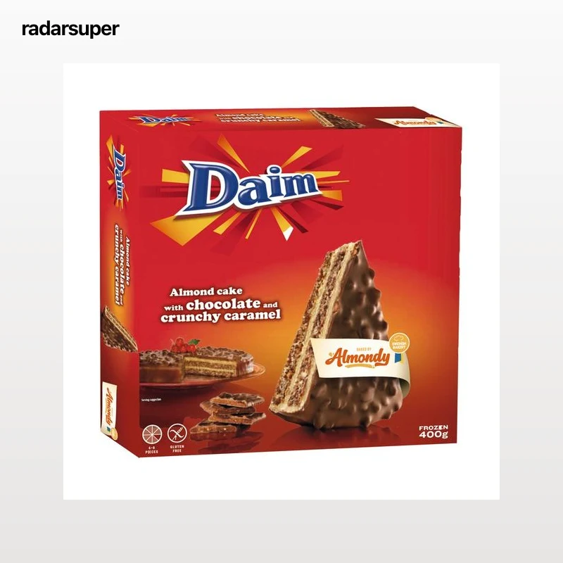 ALMONDY Tarta de chocolate con trozos de caramelo crocante bañados en chocolate de leche, sin gluten 400 g.