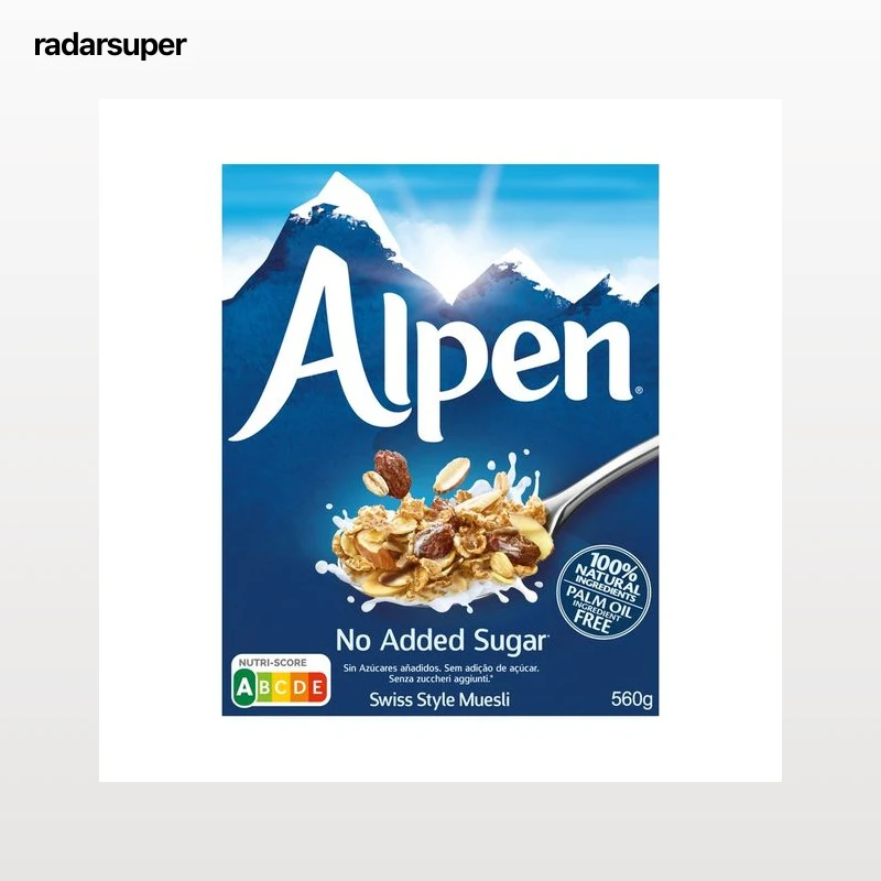 ALPEN Cereal muesli sin azúcares añadidos ALPEN 560 g.