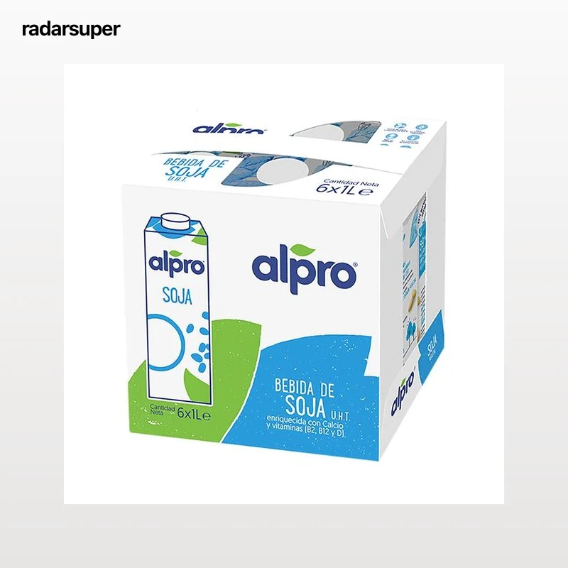ALPRO Bebida de soja 100% vegetal enriquecida con calcio y vitaminas B2, B12 y D  6 x 1l.