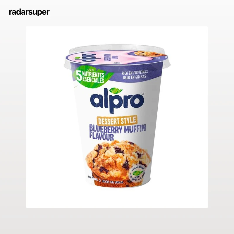 ALPRO Dessert style Especialidad de soja con arándanos y sabor a magdalena 400 g.
