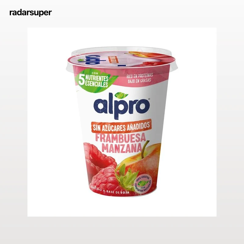 ALPRO Especialidad 100% vegetal de soja con frambuesa y manzana 400 g