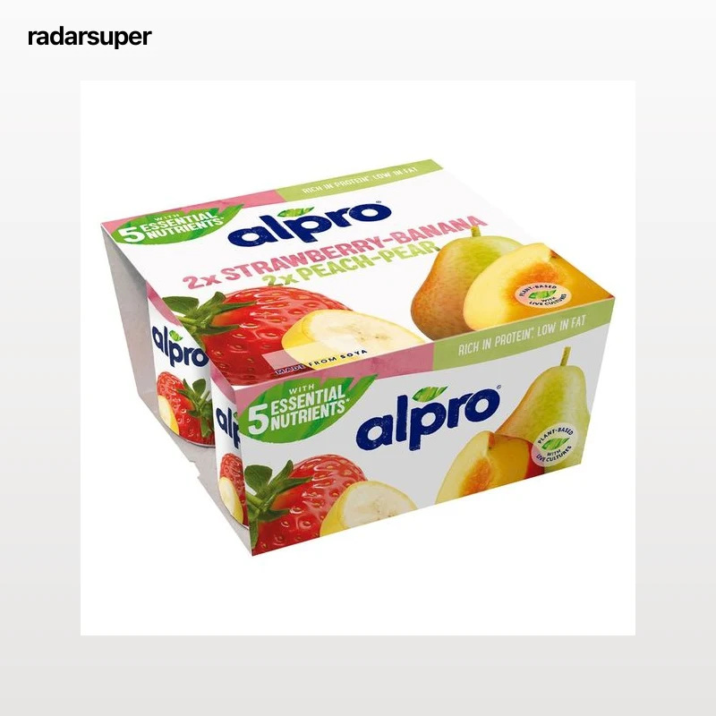 ALPRO Especialidad de soja fermentada con fresa y plátano (2) o pera y melocotón (2) 4 x 125 g.